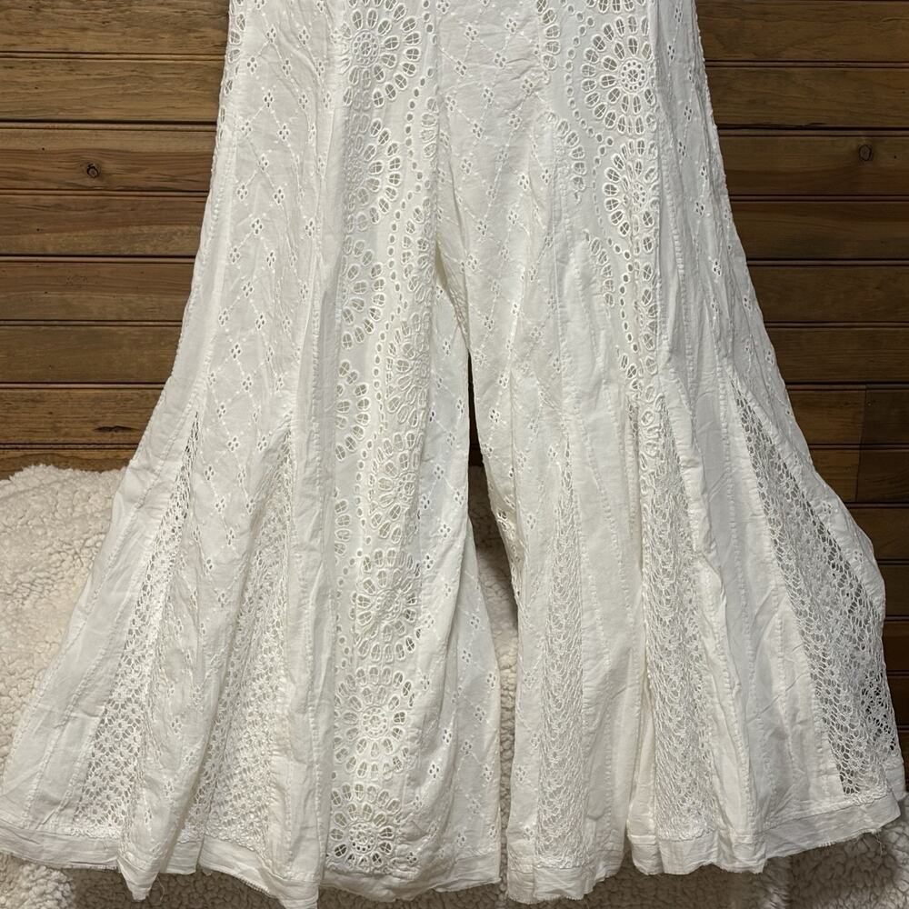 Free People Midnight Cruiser One-Piece Jumpsuit White Eyelets Lined Size XS - Picture 3 of 16